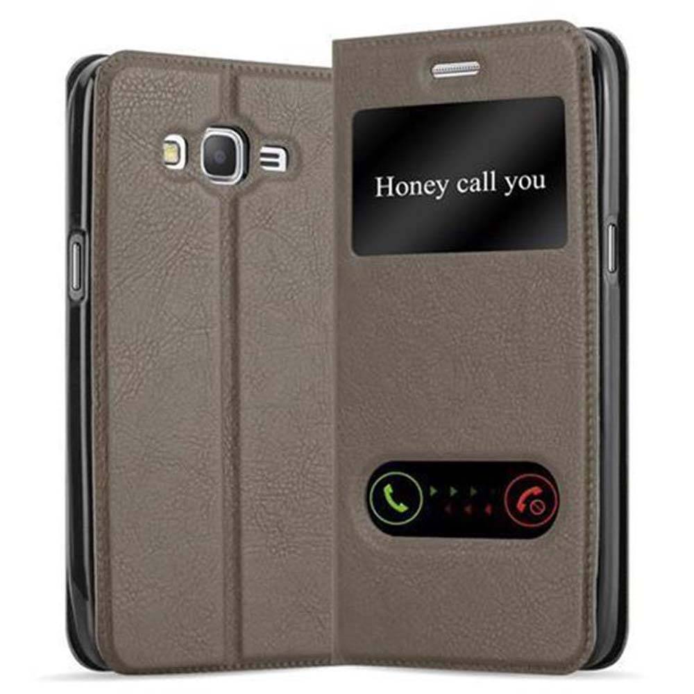 Cadorabo Schutzhülle für Samsung Galaxy GRAND PRIME Hülle in Braun Handyhülle Book Case Cover Etui