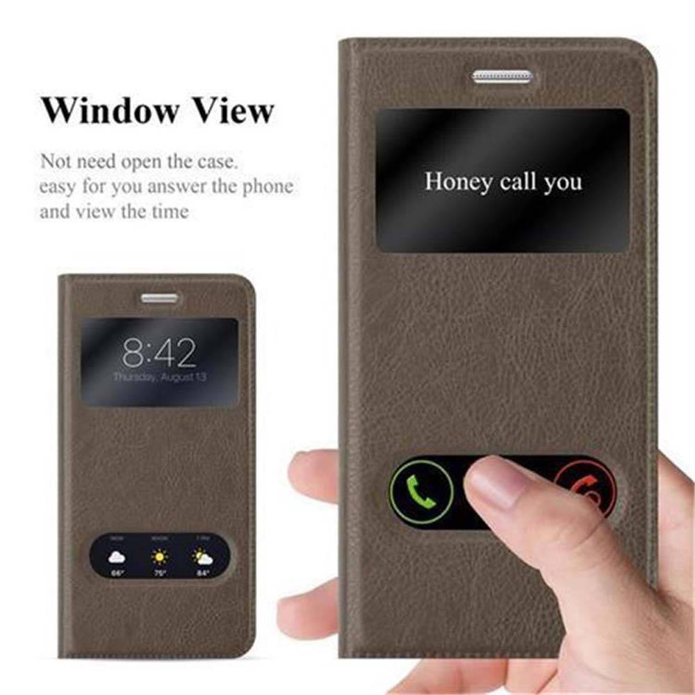 Cadorabo Schutzhülle für Samsung Galaxy GRAND PRIME Hülle in Braun Handyhülle Book Case Cover Etui