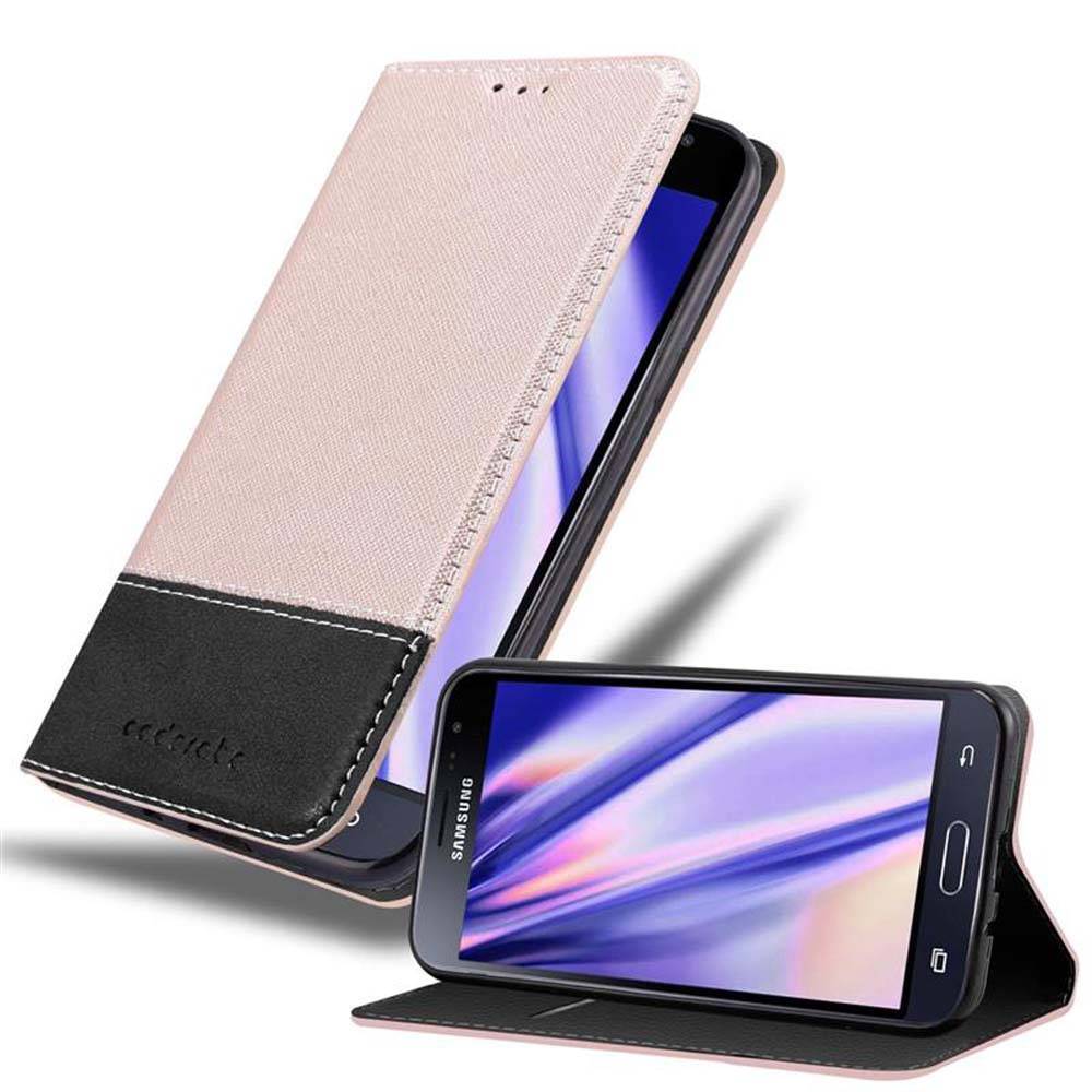 Cadorabo Hülle für Samsung Galaxy J3 2016 Schutzhülle in Rosa SHandyhülle Book Case Etui Kunstleder