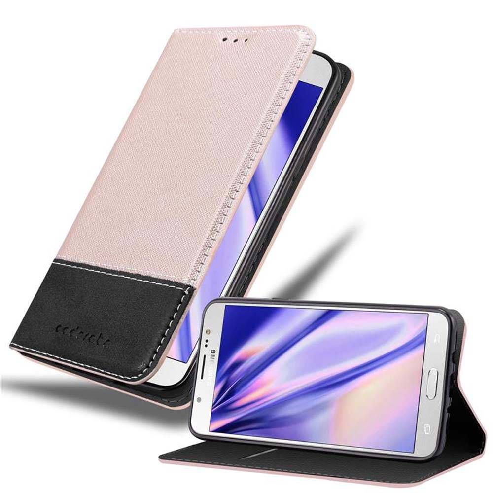 Cadorabo Hülle für Samsung Galaxy J7 2016 Schutzhülle in Rosa SHandyhülle Book Case Etui Kunstleder