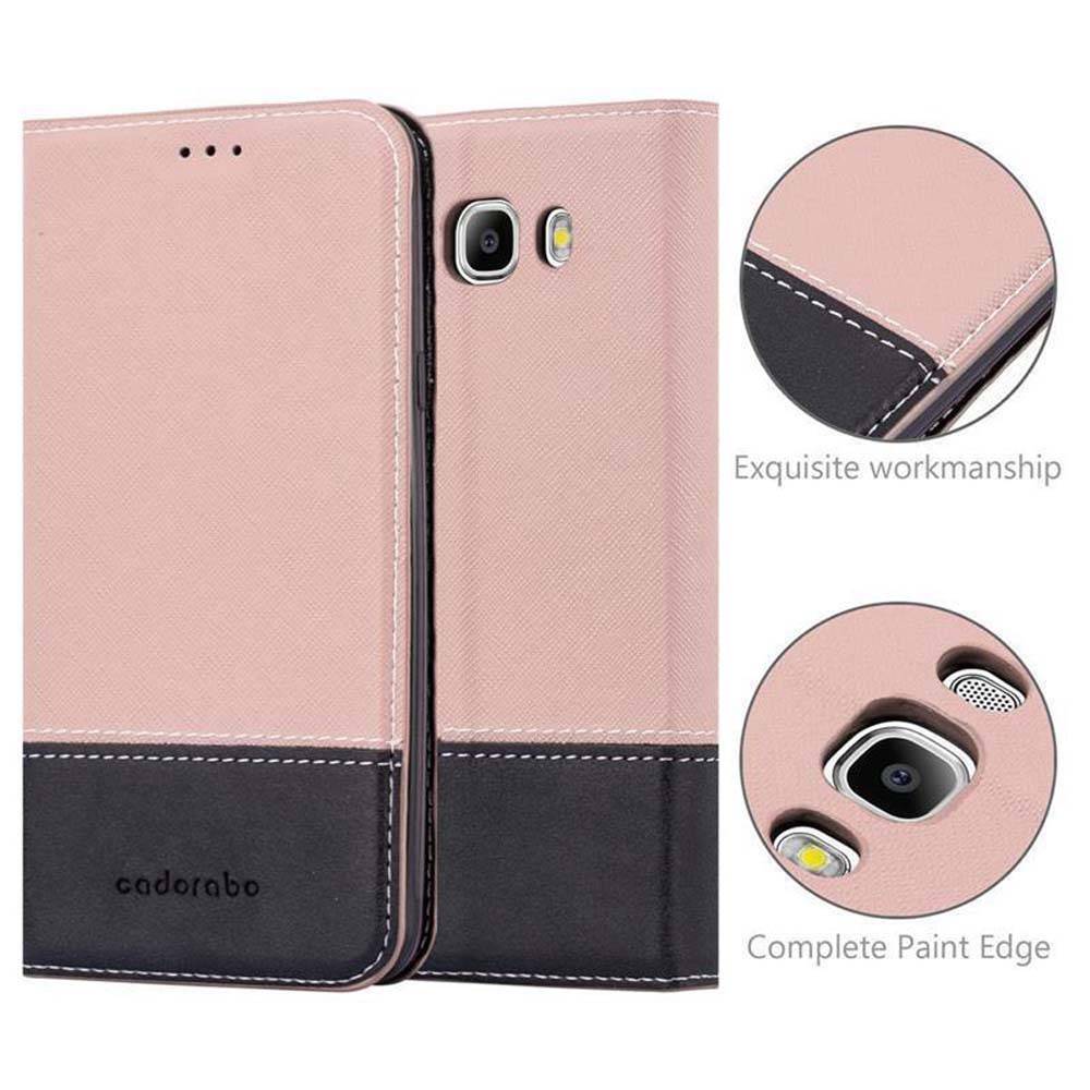 Cadorabo Hülle für Samsung Galaxy J7 2016 Schutzhülle in Rosa SHandyhülle Book Case Etui Kunstleder