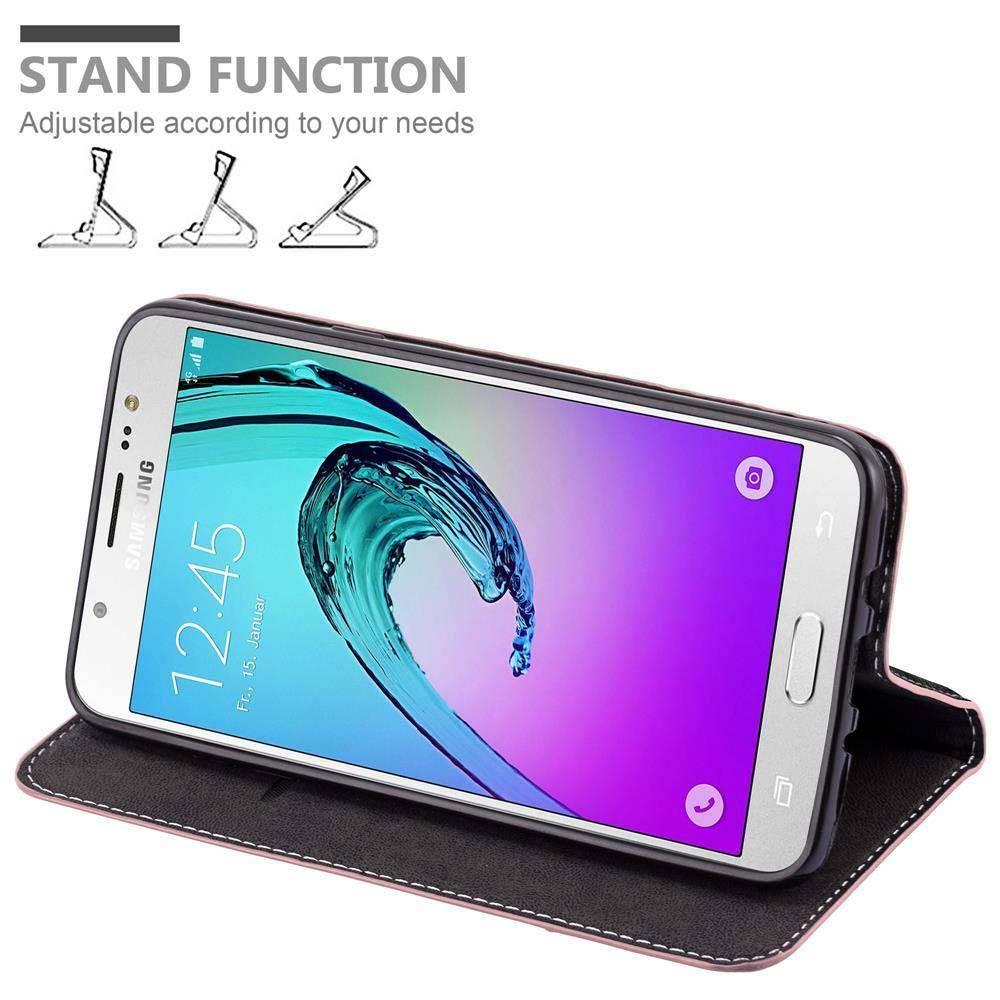 Cadorabo Hülle für Samsung Galaxy J7 2016 Schutzhülle in Rosa SHandyhülle Book Case Etui Kunstleder