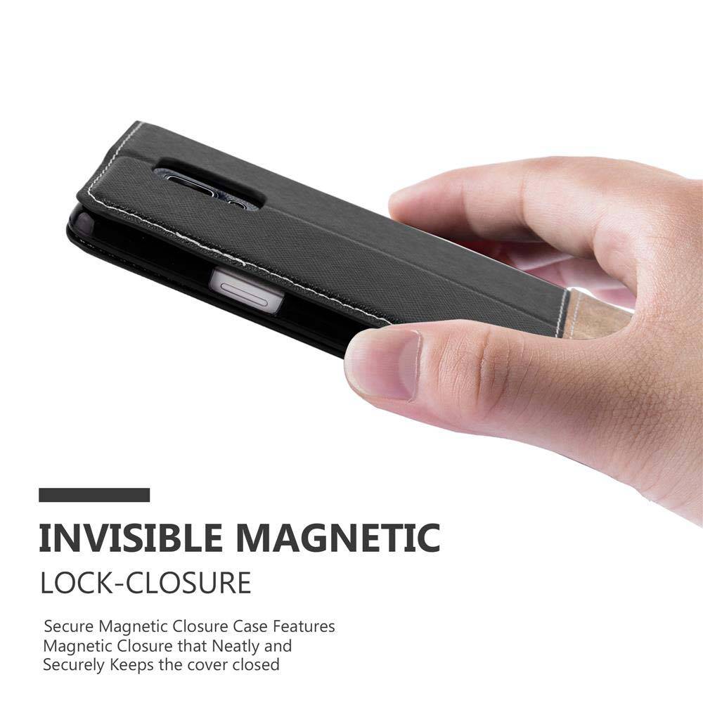 Cadorabo Hülle für Samsung Galaxy NOTE 4 Schutzhülle in Schwarz SHandyhülle Book Case Etui Kunstleder