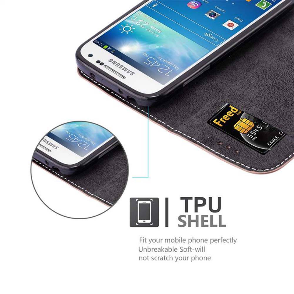 Cadorabo Hülle für Samsung Galaxy S4 MINI Schutzhülle in Rosa SHandyhülle Book Case Etui Kunstleder