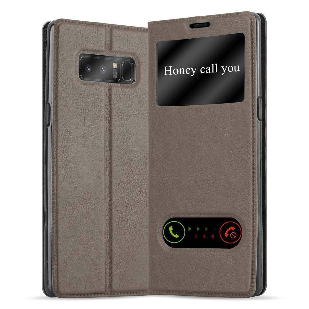 Cadorabo Schutzhülle für Samsung Galaxy NOTE 8 Hülle in Braun Handyhülle Book Case Cover Etui