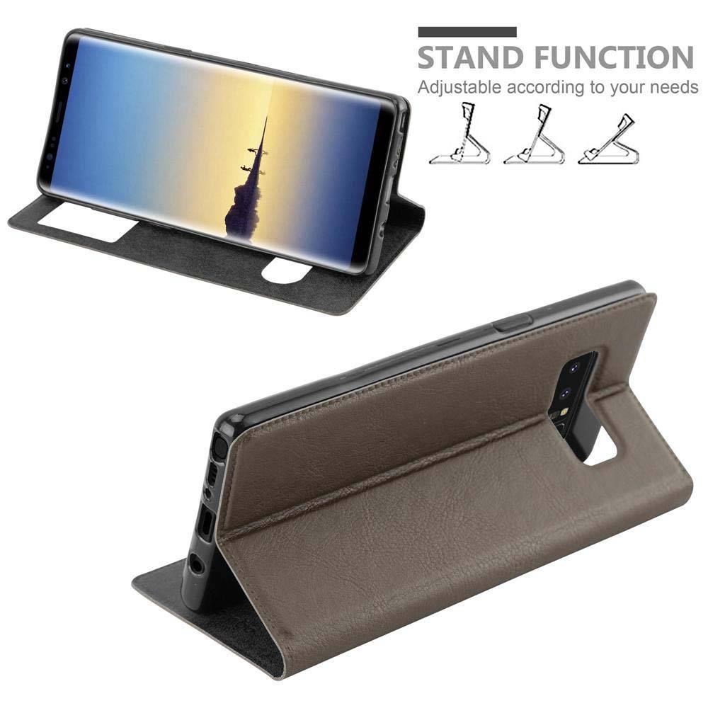 Cadorabo Schutzhülle für Samsung Galaxy NOTE 8 Hülle in Braun Handyhülle Book Case Cover Etui