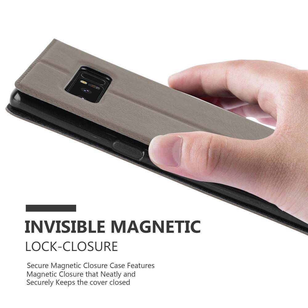 Cadorabo Schutzhülle für Samsung Galaxy NOTE 8 Hülle in Braun Handyhülle Book Case Cover Etui