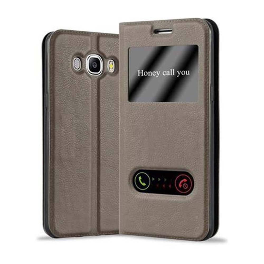 Cadorabo Schutzhülle für Samsung Galaxy J7 2016 Hülle in Braun Handyhülle Book Case Cover Etui