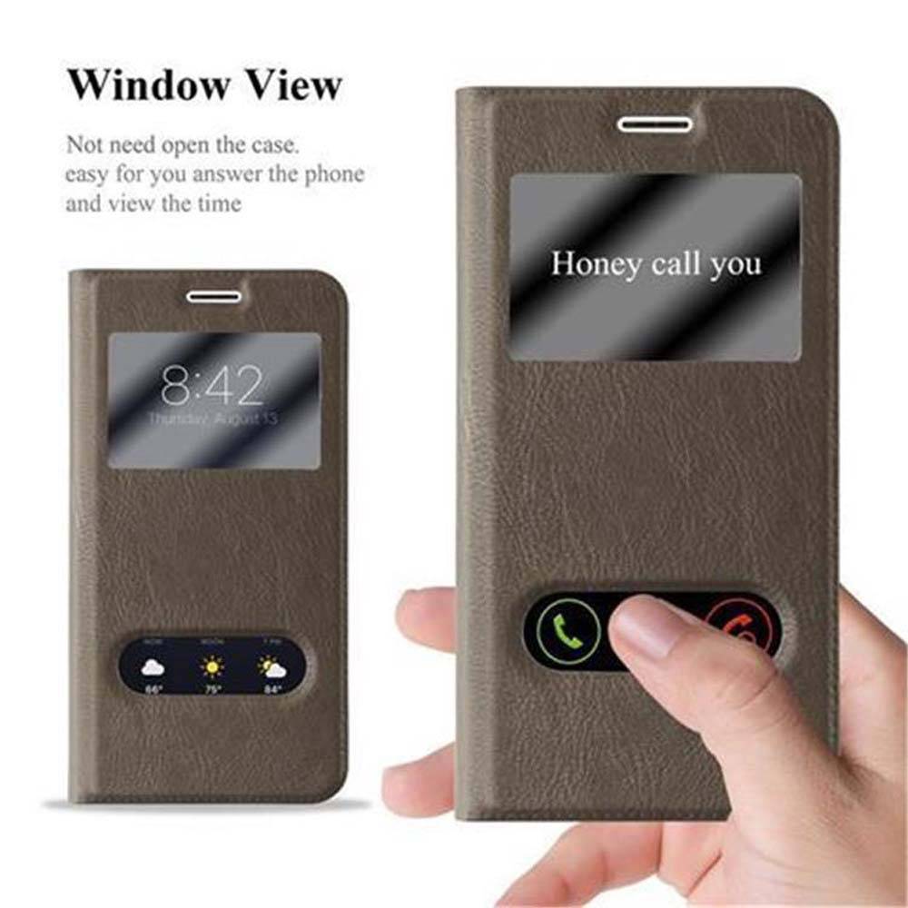 Cadorabo Schutzhülle für Samsung Galaxy J7 2016 Hülle in Braun Handyhülle Book Case Cover Etui