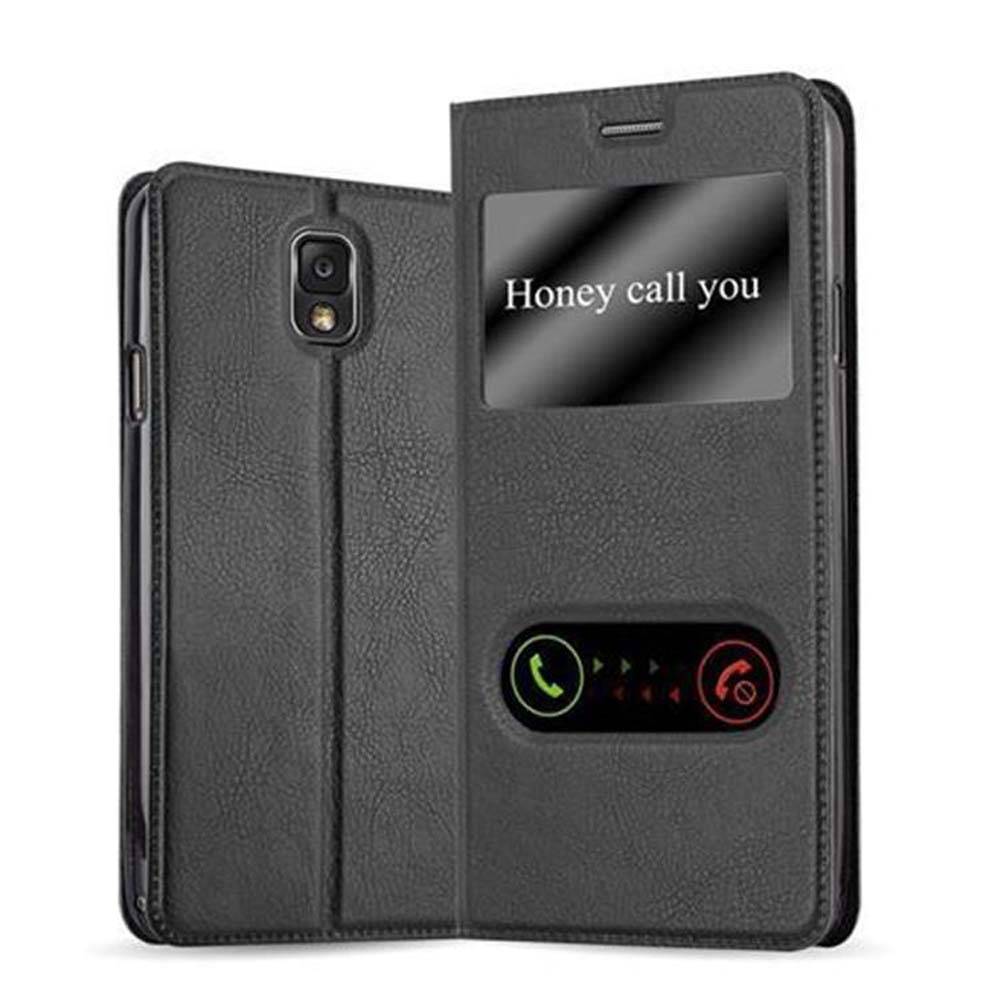 Cadorabo Schutzhülle für Samsung Galaxy NOTE 3 Hülle in Schwarz Handyhülle Book Case Cover Etui
