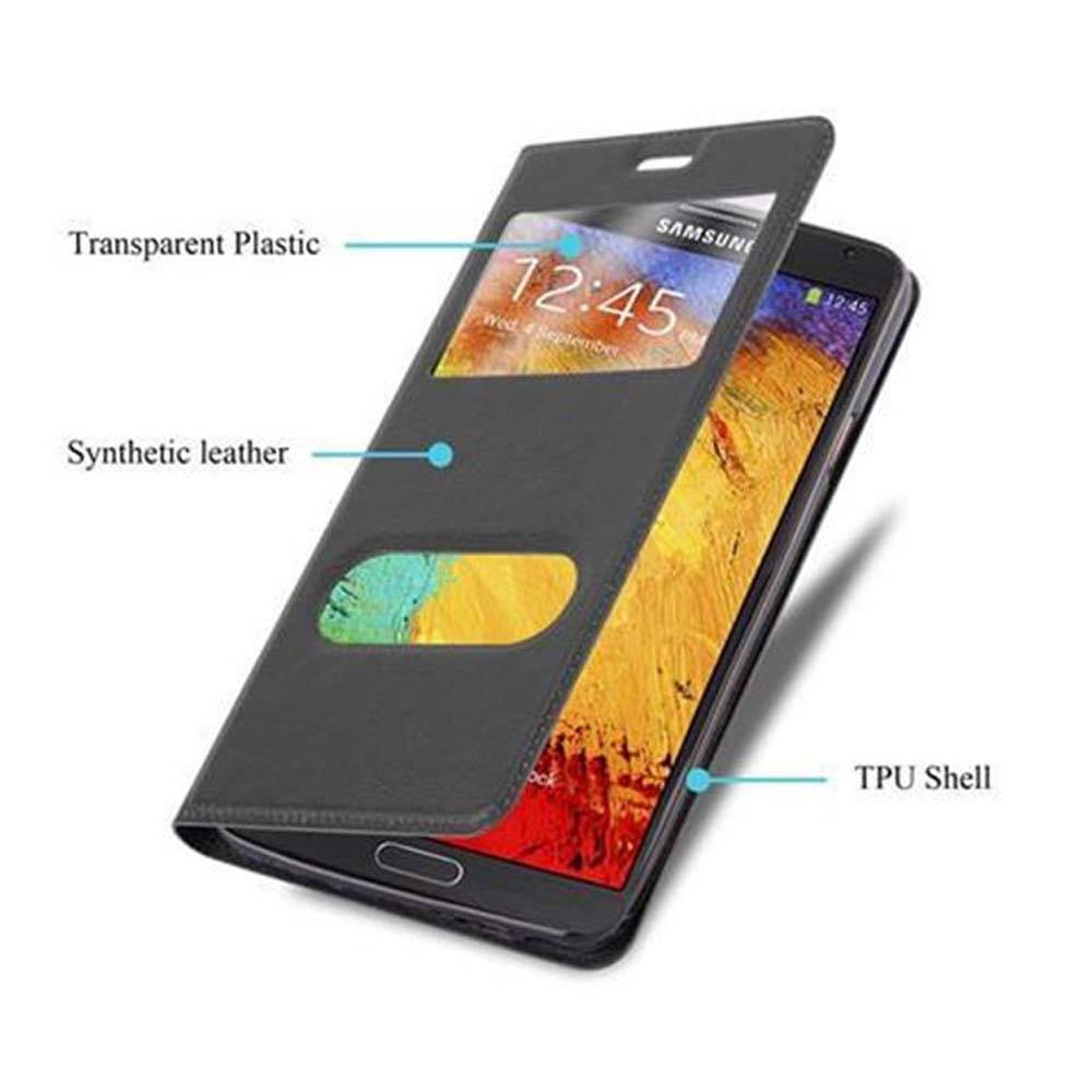Cadorabo Schutzhülle für Samsung Galaxy NOTE 3 Hülle in Schwarz Handyhülle Book Case Cover Etui
