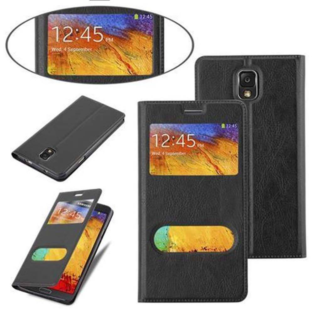 Cadorabo Schutzhülle für Samsung Galaxy NOTE 3 Hülle in Schwarz Handyhülle Book Case Cover Etui