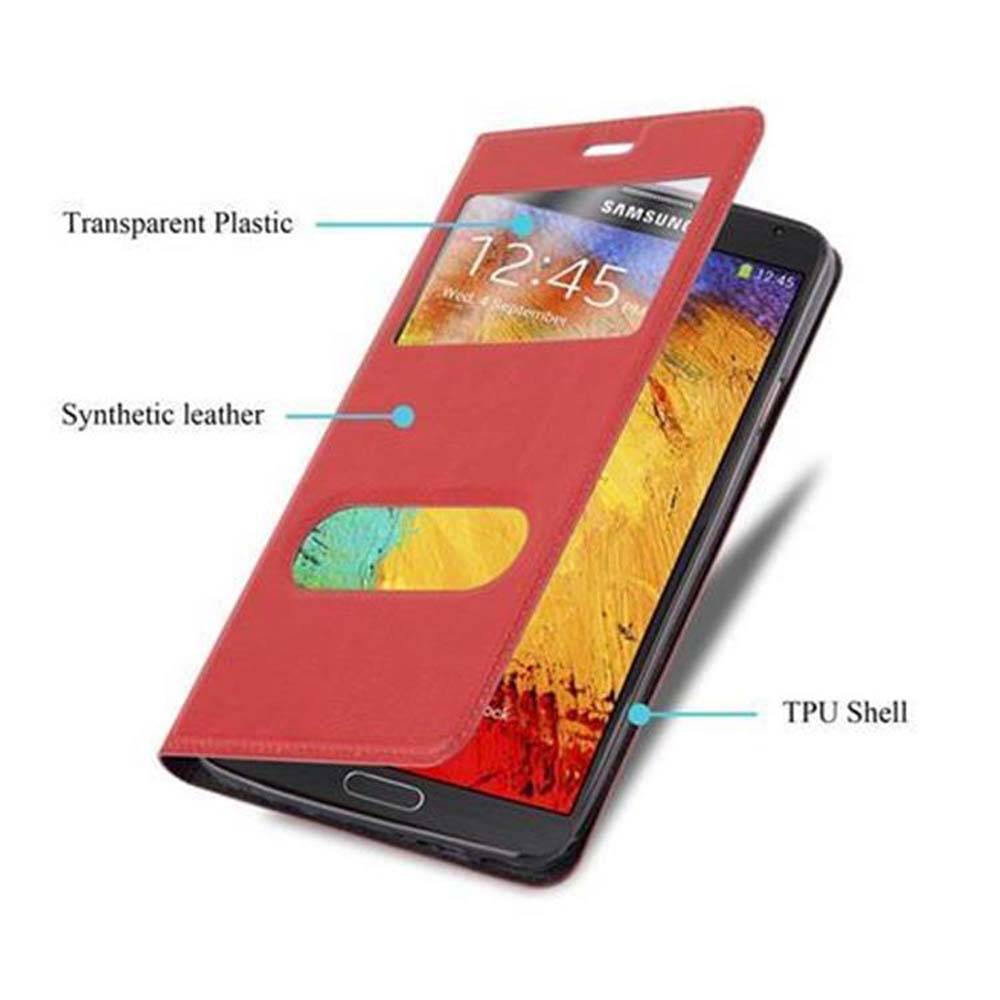 Cadorabo Schutzhülle für Samsung Galaxy NOTE 3 Hülle in Rot Handyhülle Book Case Cover Etui