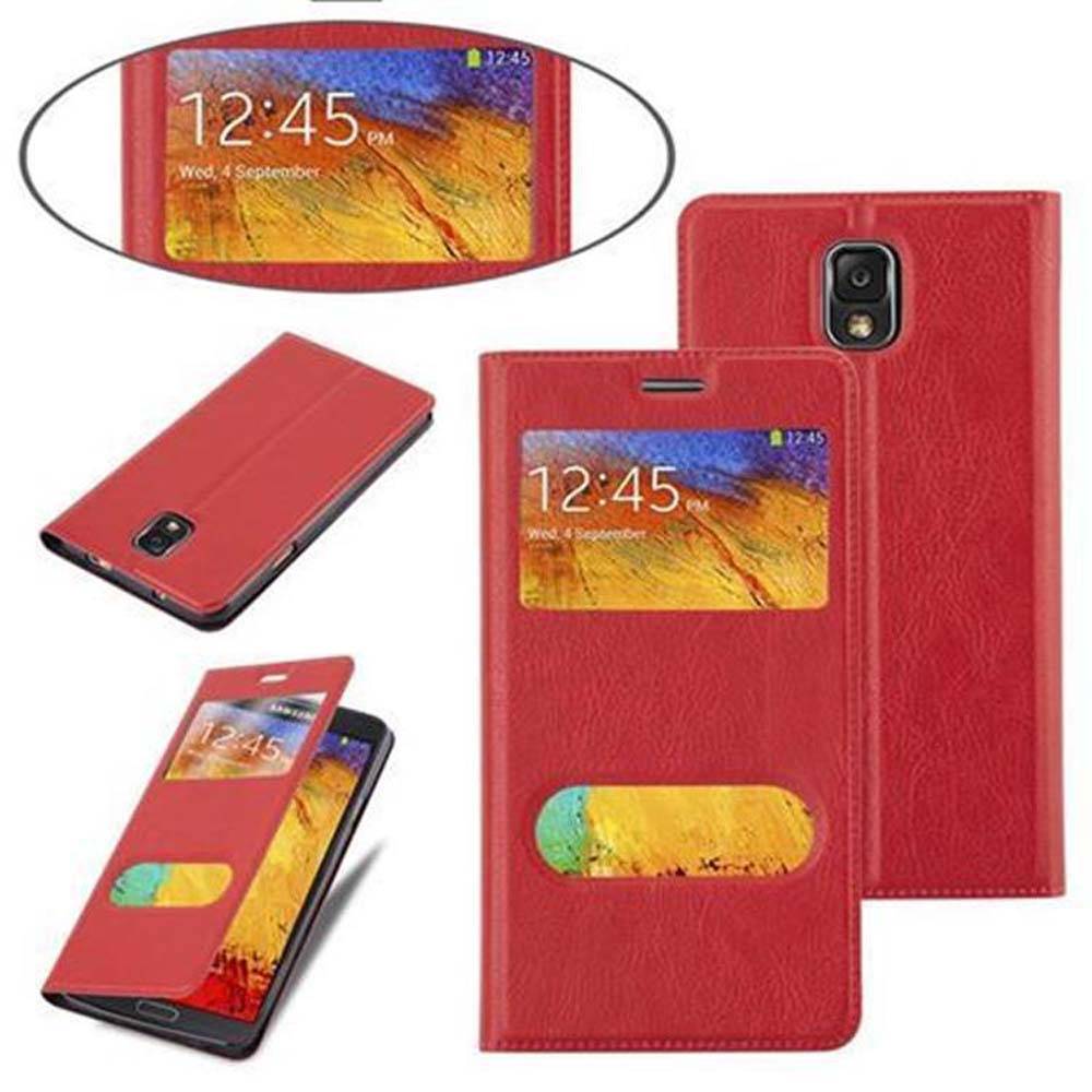 Cadorabo Schutzhülle für Samsung Galaxy NOTE 3 Hülle in Rot Handyhülle Book Case Cover Etui