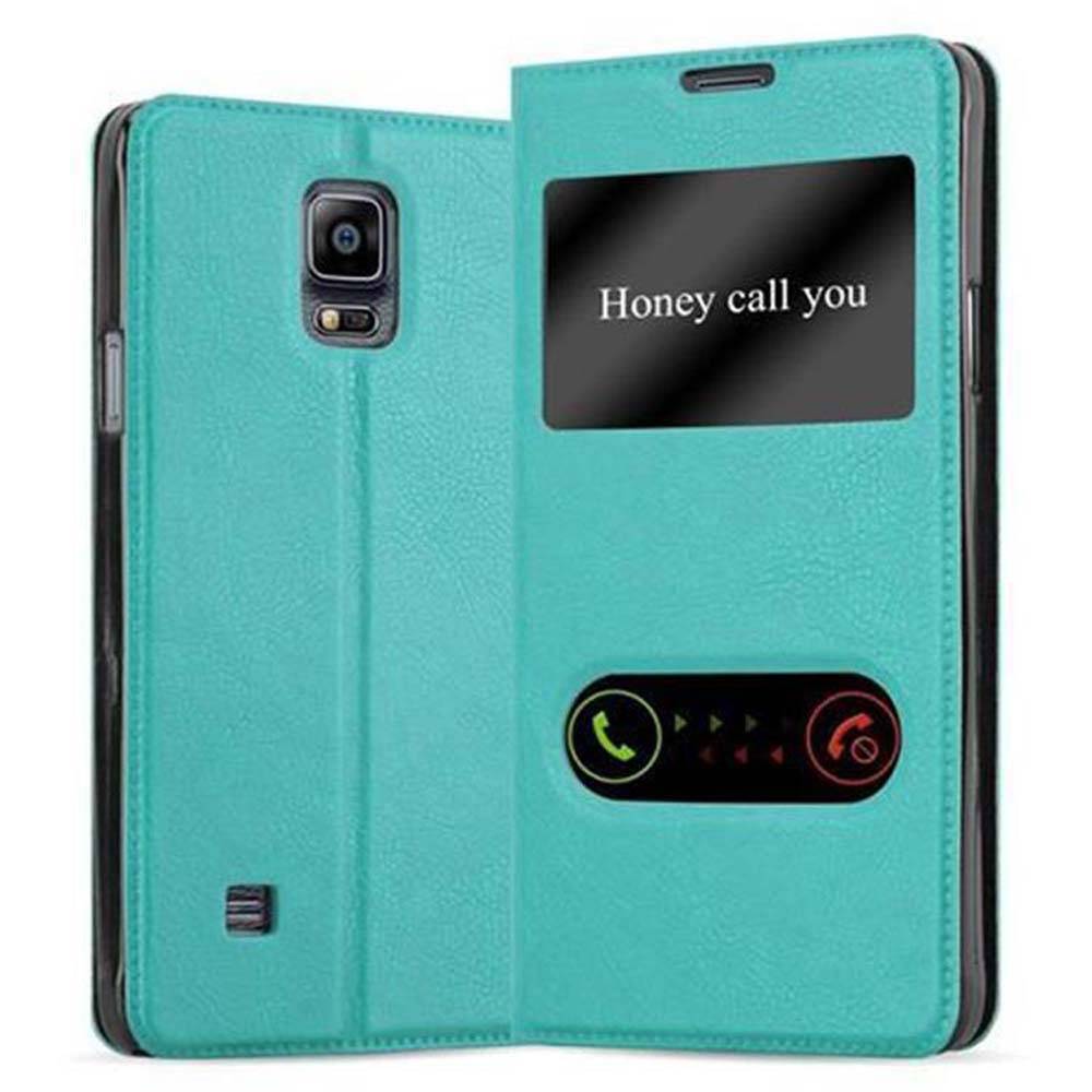 Cadorabo Schutzhülle für Samsung Galaxy NOTE 4 Hülle in Türkis Handyhülle Book Case Cover Etui