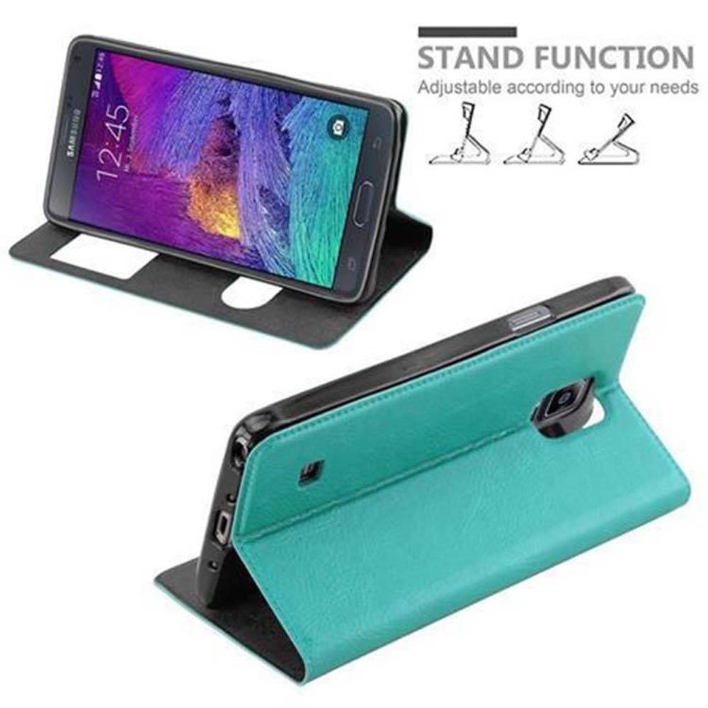 Cadorabo Schutzhülle für Samsung Galaxy NOTE 4 Hülle in Türkis Handyhülle Book Case Cover Etui