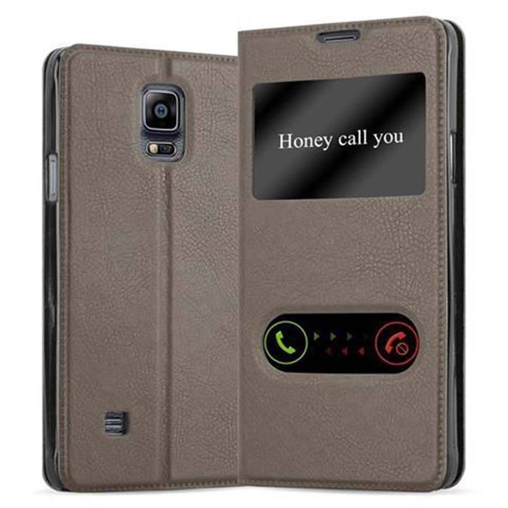 Cadorabo Schutzhülle für Samsung Galaxy NOTE 4 Hülle in Braun Handyhülle Book Case Cover Etui