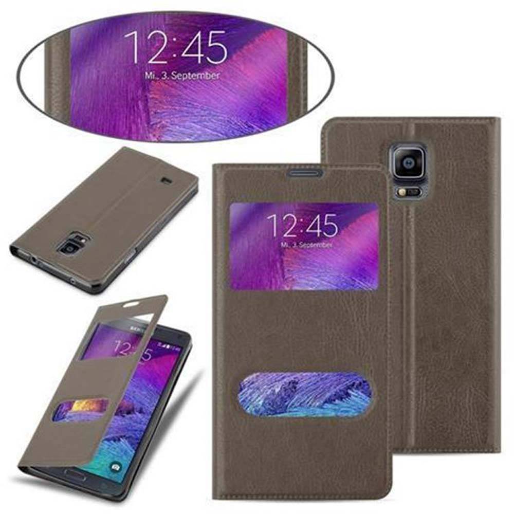 Cadorabo Schutzhülle für Samsung Galaxy NOTE 4 Hülle in Braun Handyhülle Book Case Cover Etui