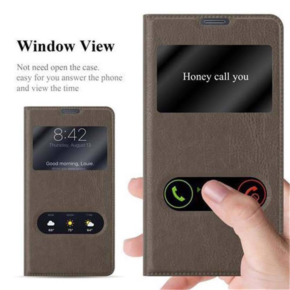 Cadorabo Schutzhülle für Samsung Galaxy NOTE 4 Hülle in Braun Handyhülle Book Case Cover Etui