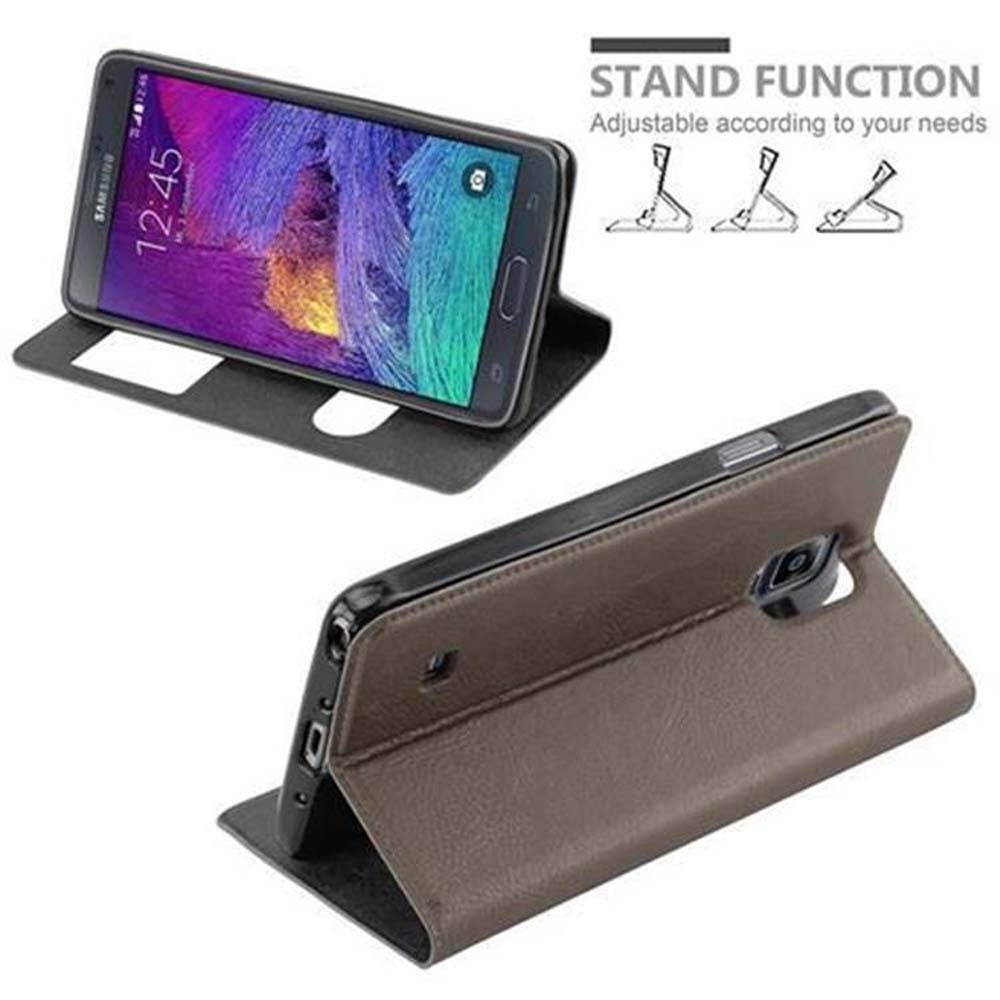 Cadorabo Schutzhülle für Samsung Galaxy NOTE 4 Hülle in Braun Handyhülle Book Case Cover Etui