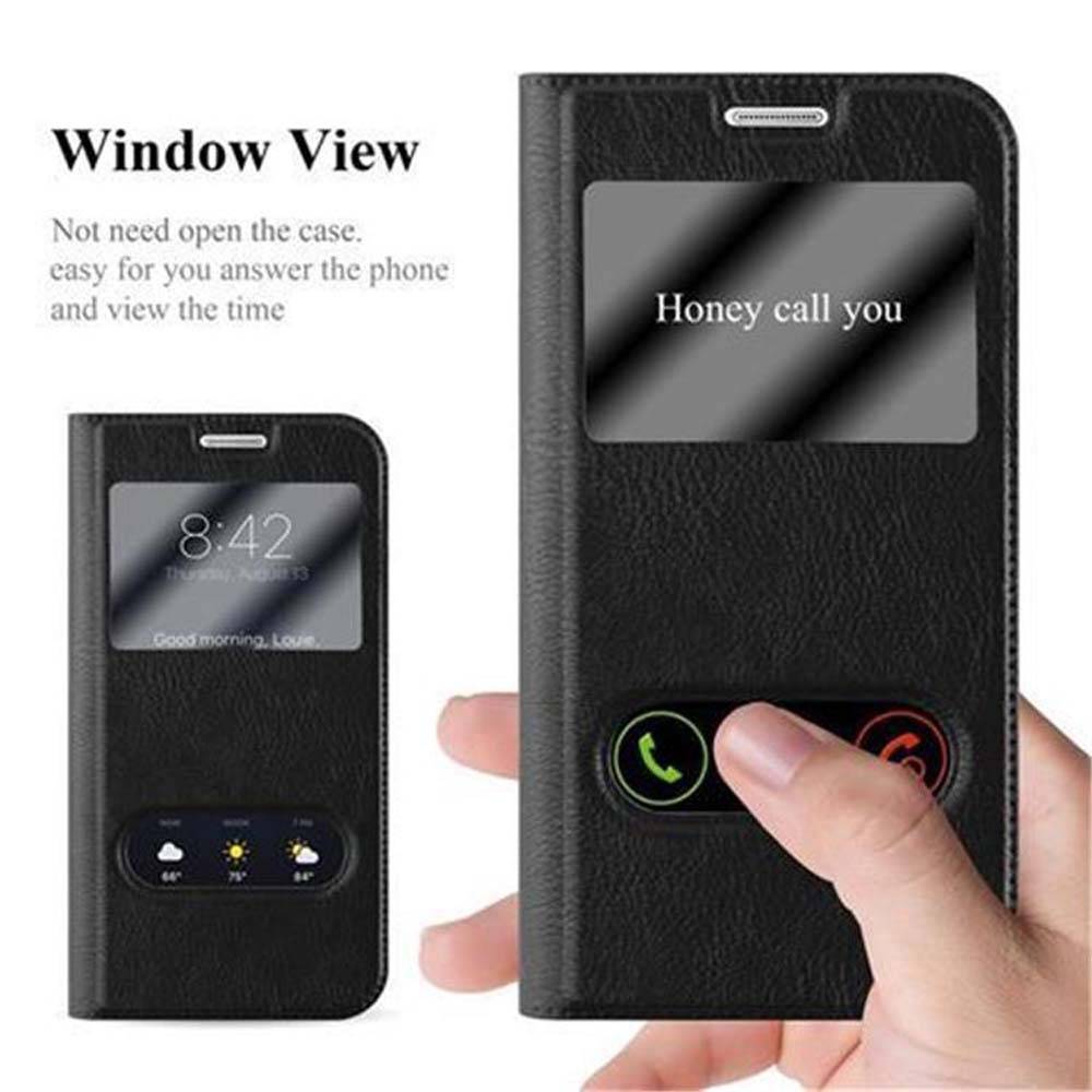 Cadorabo Schutzhülle für Samsung Galaxy S6 EDGE Hülle in Schwarz Handyhülle Book Case Cover Etui