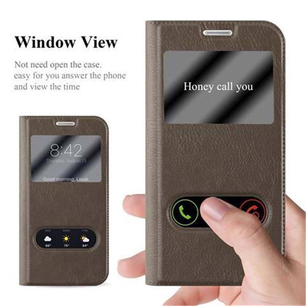 Cadorabo Schutzhülle für Samsung Galaxy S6 EDGE Hülle in Braun Handyhülle Book Case Cover Etui