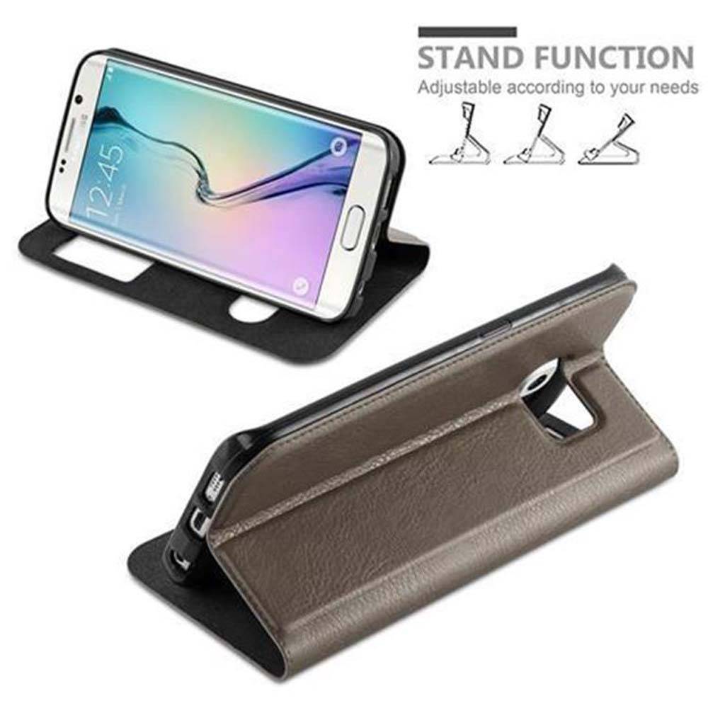 Cadorabo Schutzhülle für Samsung Galaxy S6 EDGE Hülle in Braun Handyhülle Book Case Cover Etui