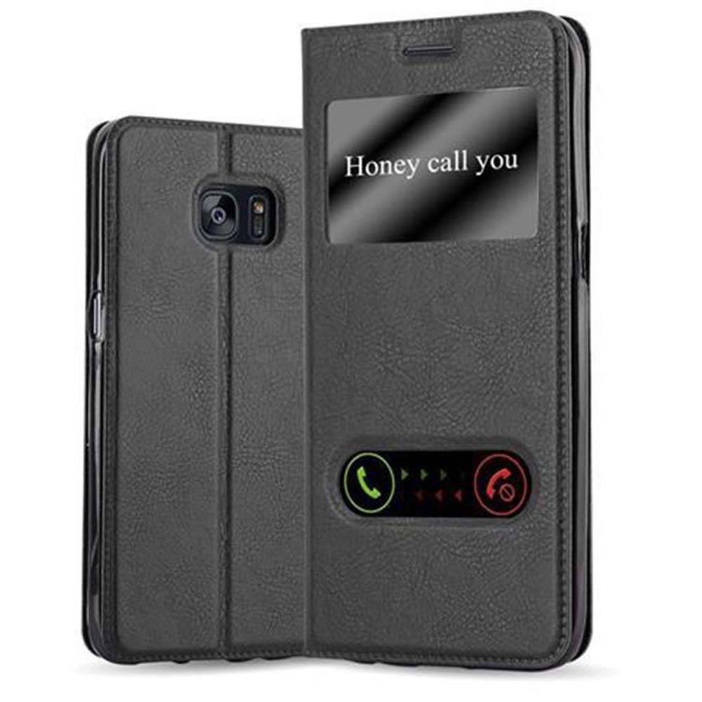 Cadorabo Schutzhülle für Samsung Galaxy S7 EDGE Hülle in Schwarz Handyhülle Book Case Cover Etui