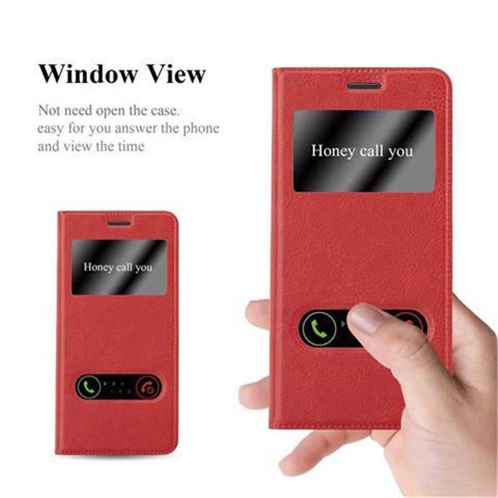 Cadorabo Schutzhülle für Samsung Galaxy S7 EDGE Hülle in Rot Handyhülle Book Case Cover Etui