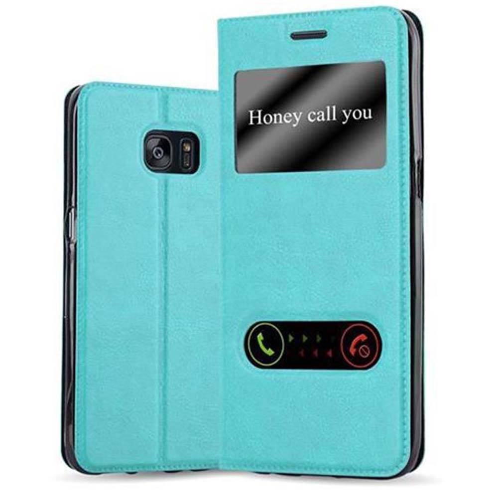 Cadorabo Schutzhülle für Samsung Galaxy S7 EDGE Hülle in Türkis Handyhülle Book Case Cover Etui
