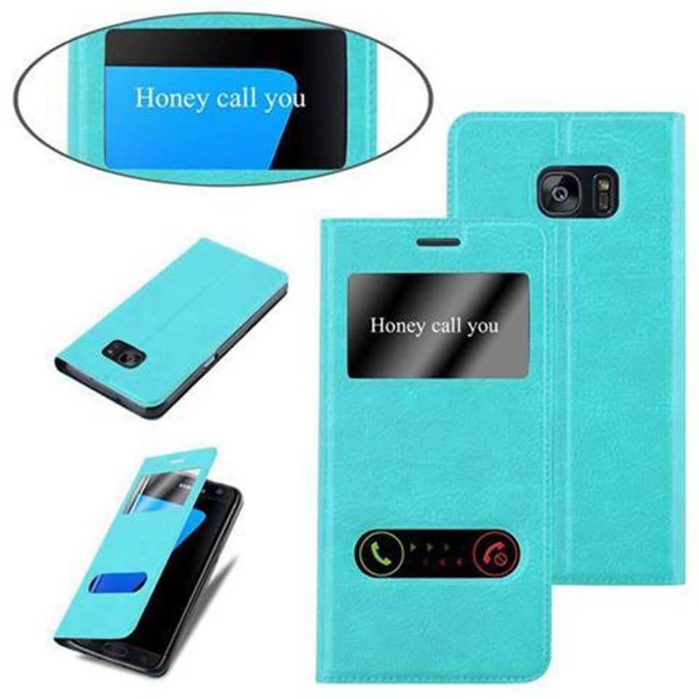 Cadorabo Schutzhülle für Samsung Galaxy S7 EDGE Hülle in Türkis Handyhülle Book Case Cover Etui
