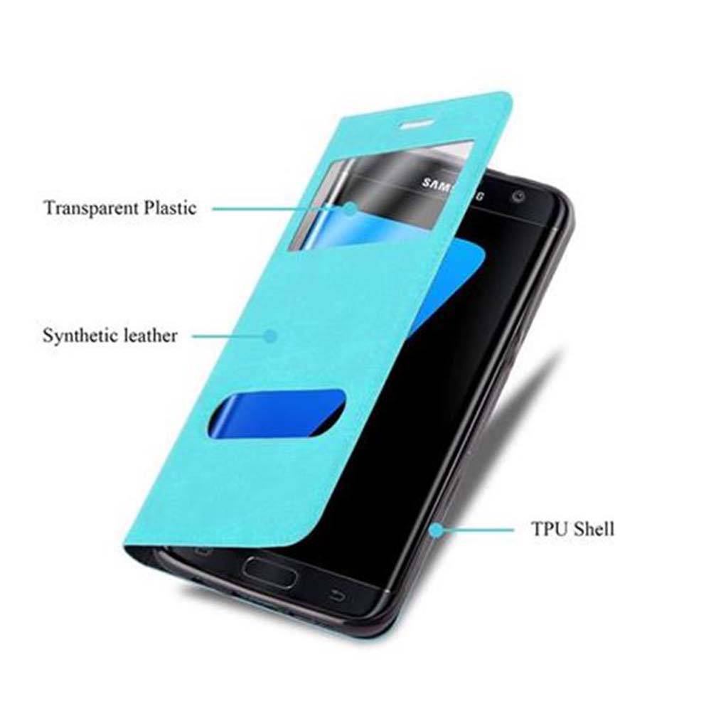 Cadorabo Schutzhülle für Samsung Galaxy S7 EDGE Hülle in Türkis Handyhülle Book Case Cover Etui