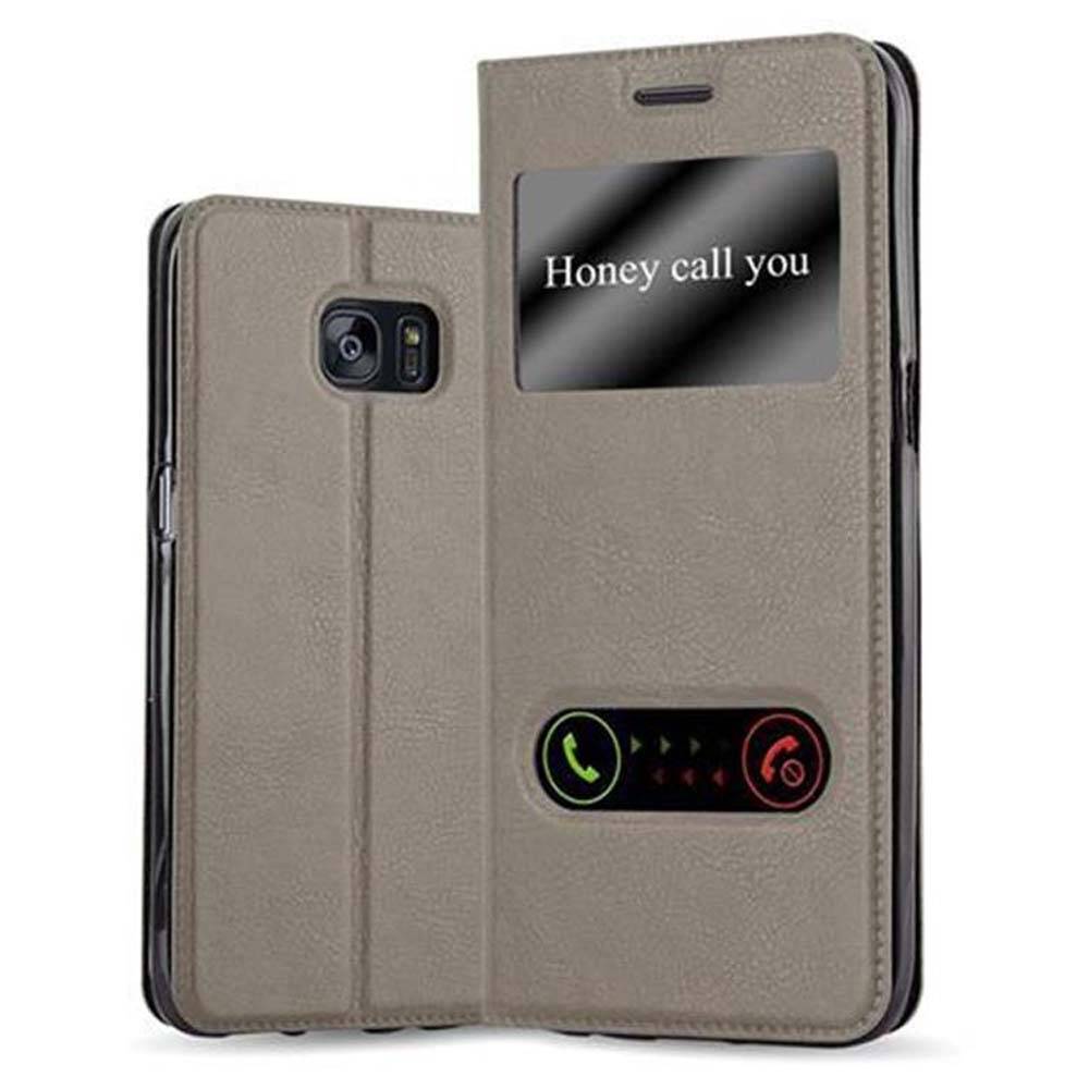 Cadorabo Schutzhülle für Samsung Galaxy S7 EDGE Hülle in Braun Handyhülle Book Case Cover Etui