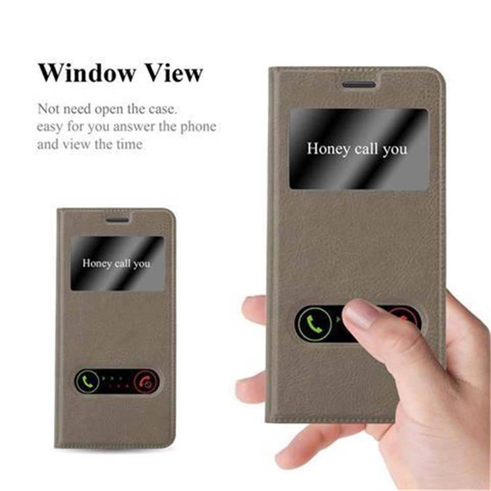 Cadorabo Schutzhülle für Samsung Galaxy S7 EDGE Hülle in Braun Handyhülle Book Case Cover Etui