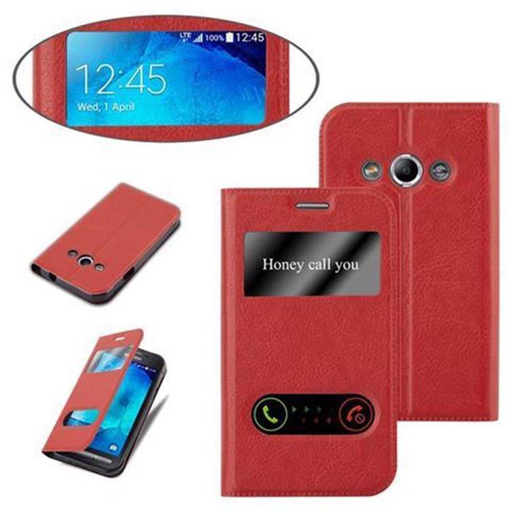 Cadorabo Schutzhülle für Samsung Galaxy XCover 3 Hülle in Rot Handyhülle Book Case Cover Etui