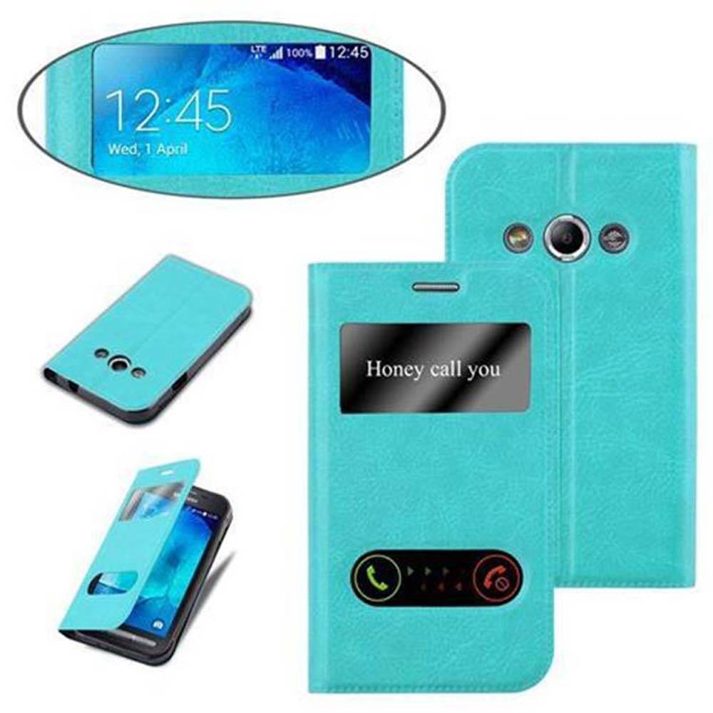 Cadorabo Schutzhülle für Samsung Galaxy XCover 3 Hülle in Türkis Handyhülle Book Case Cover Etui