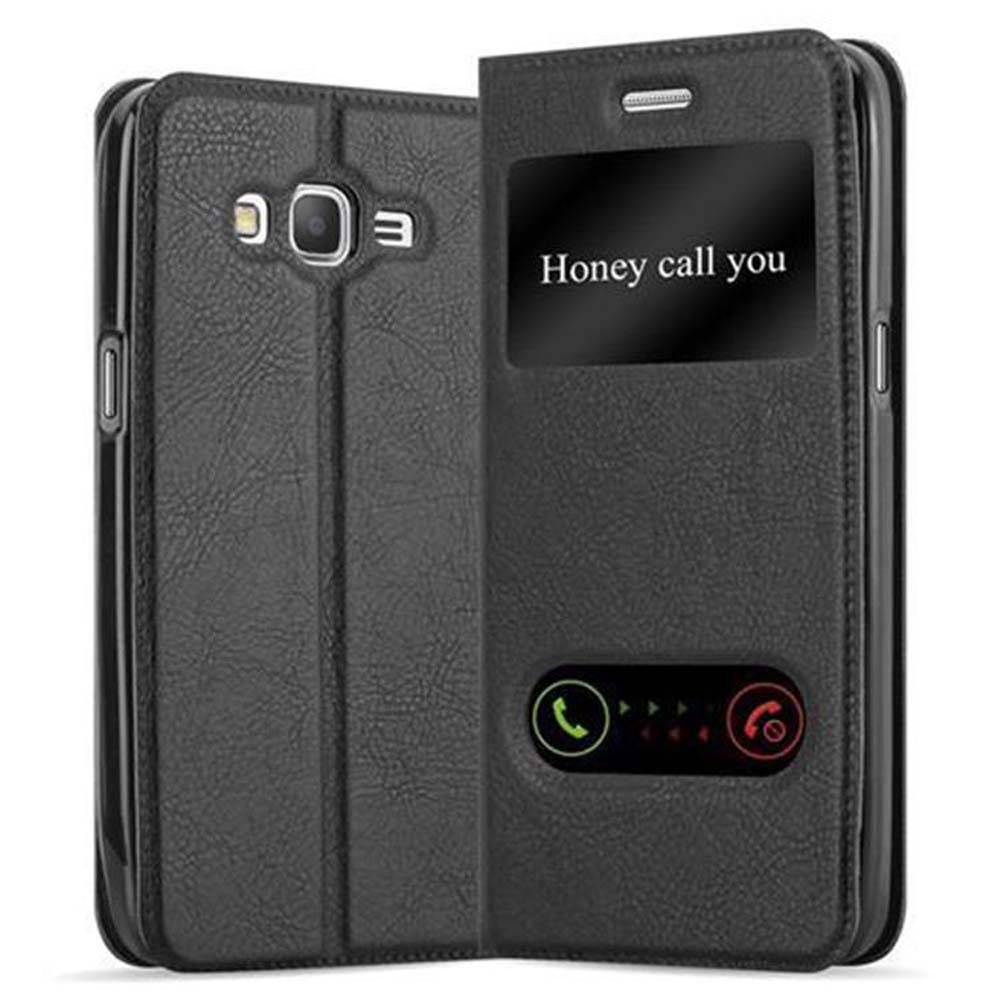 Cadorabo Schutzhülle für Samsung Galaxy GRAND PRIME Hülle in Schwarz Handyhülle Book Case Cover Etui
