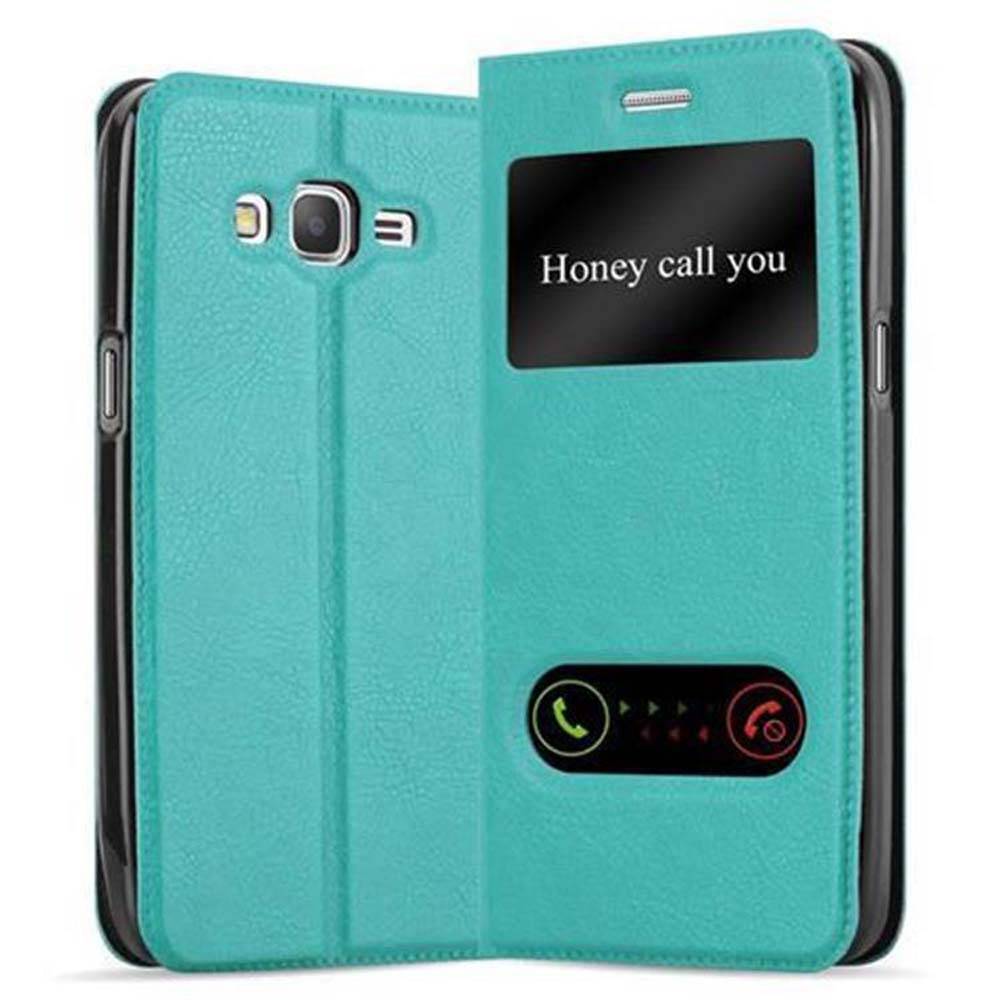Cadorabo Schutzhülle für Samsung Galaxy GRAND PRIME Hülle in Türkis Handyhülle Book Case Cover Etui