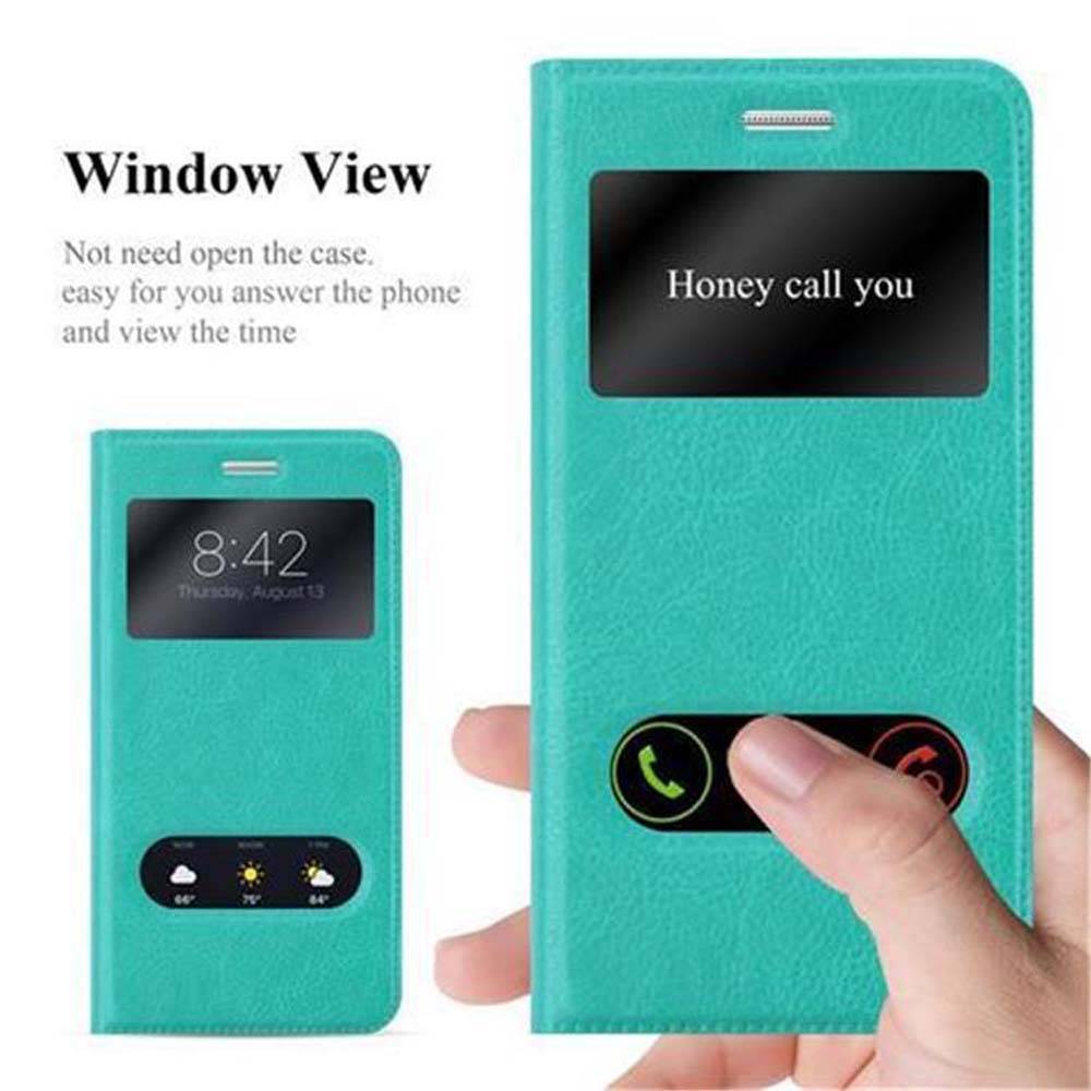 Cadorabo Schutzhülle für Samsung Galaxy GRAND PRIME Hülle in Türkis Handyhülle Book Case Cover Etui