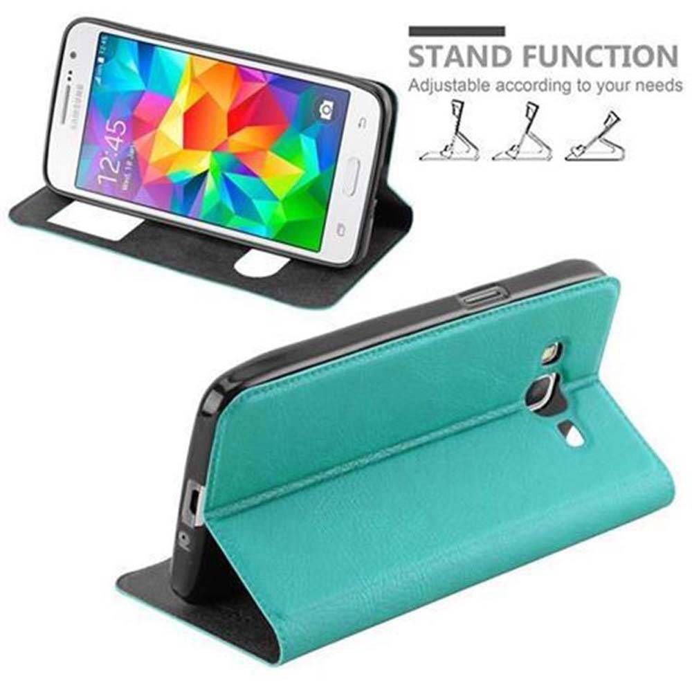 Cadorabo Schutzhülle für Samsung Galaxy GRAND PRIME Hülle in Türkis Handyhülle Book Case Cover Etui