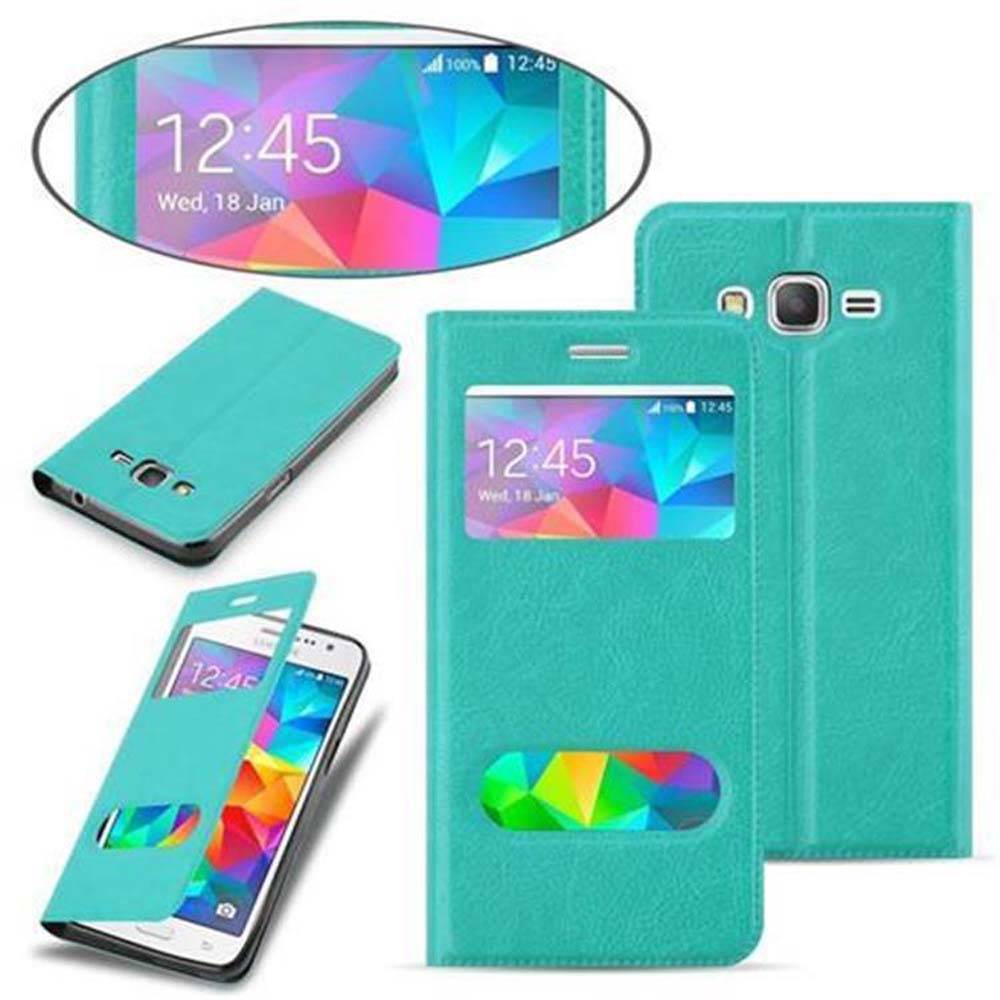 Cadorabo Schutzhülle für Samsung Galaxy GRAND PRIME Hülle in Türkis Handyhülle Book Case Cover Etui