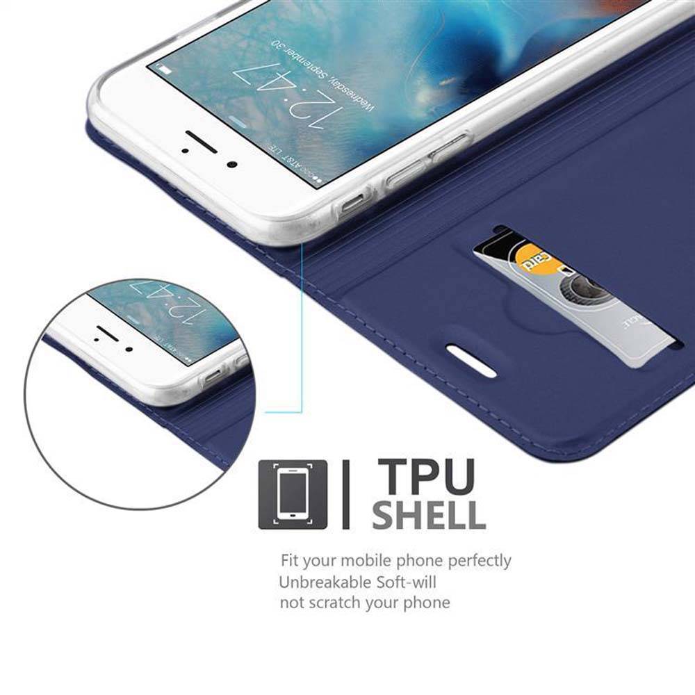 Cadorabo Handyhülle für Apple iPhone 6 PLUS / 6S PLUS Schutz Hülle in Blau Cover Etui Book Case Booklet