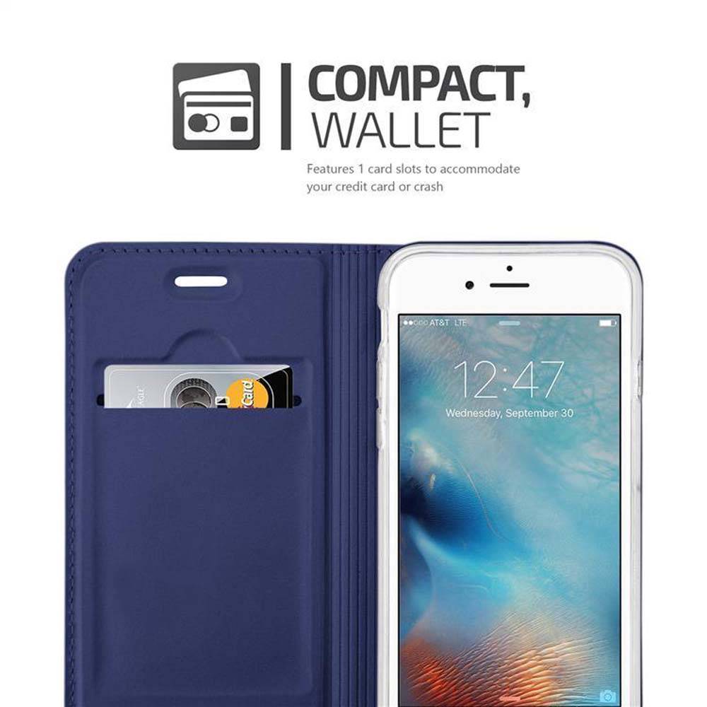 Cadorabo Handyhülle für Apple iPhone 6 PLUS / 6S PLUS Schutz Hülle in Blau Cover Etui Book Case Booklet