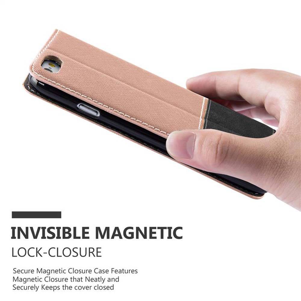 Cadorabo Hülle für Apple iPhone 6 PLUS / 6S PLUS Schutzhülle in Rosa SHandyhülle Book Case Etui Kunstleder