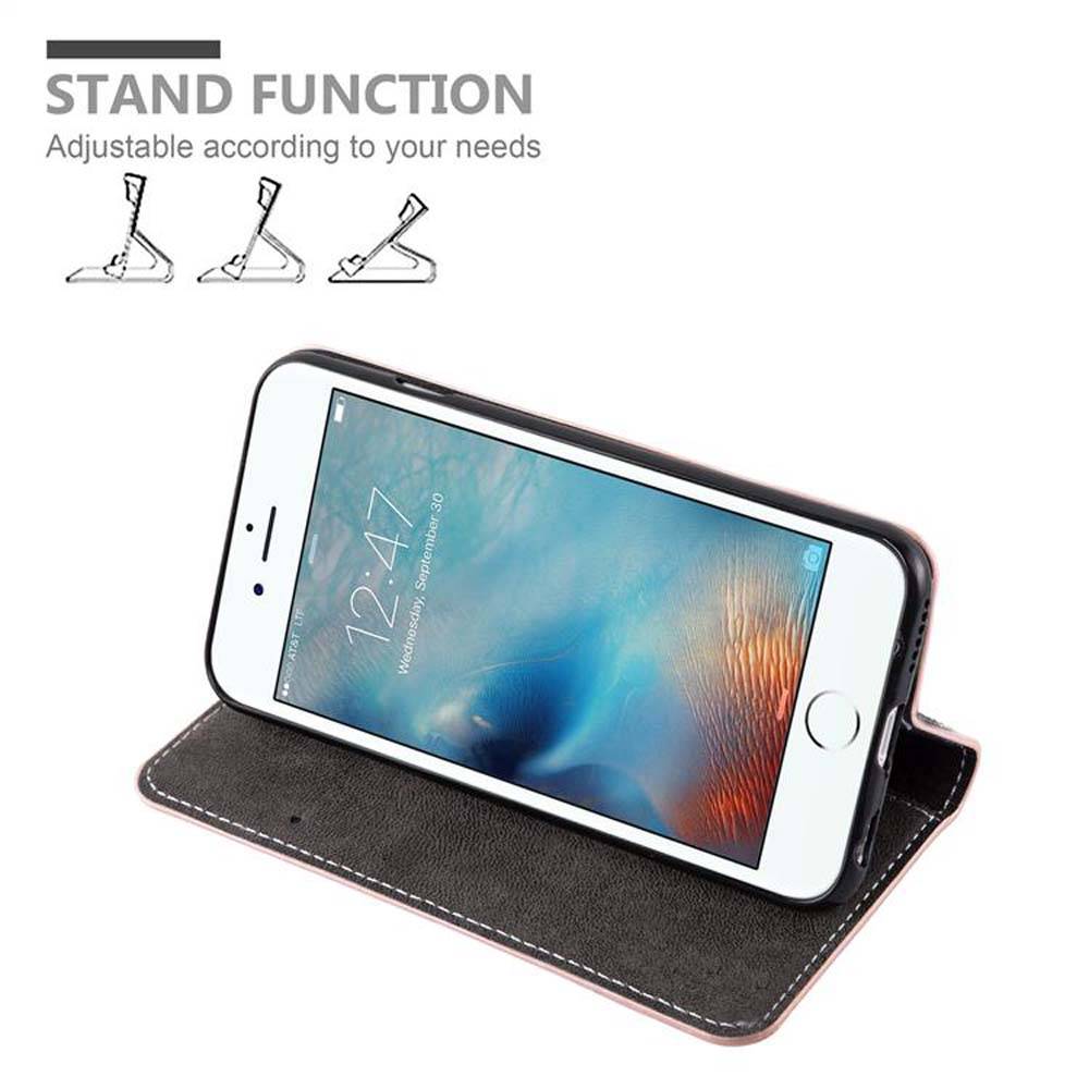 Cadorabo Hülle für Apple iPhone 6 PLUS / 6S PLUS Schutzhülle in Rosa SHandyhülle Book Case Etui Kunstleder