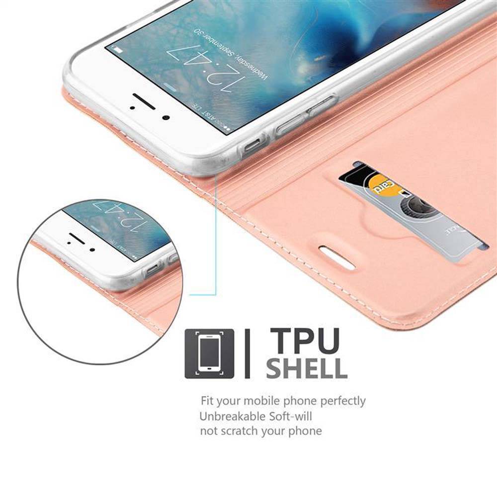 Cadorabo Handyhülle für Apple iPhone 6 PLUS / 6S PLUS Schutz Hülle in Rosa Cover Etui Book Case Booklet