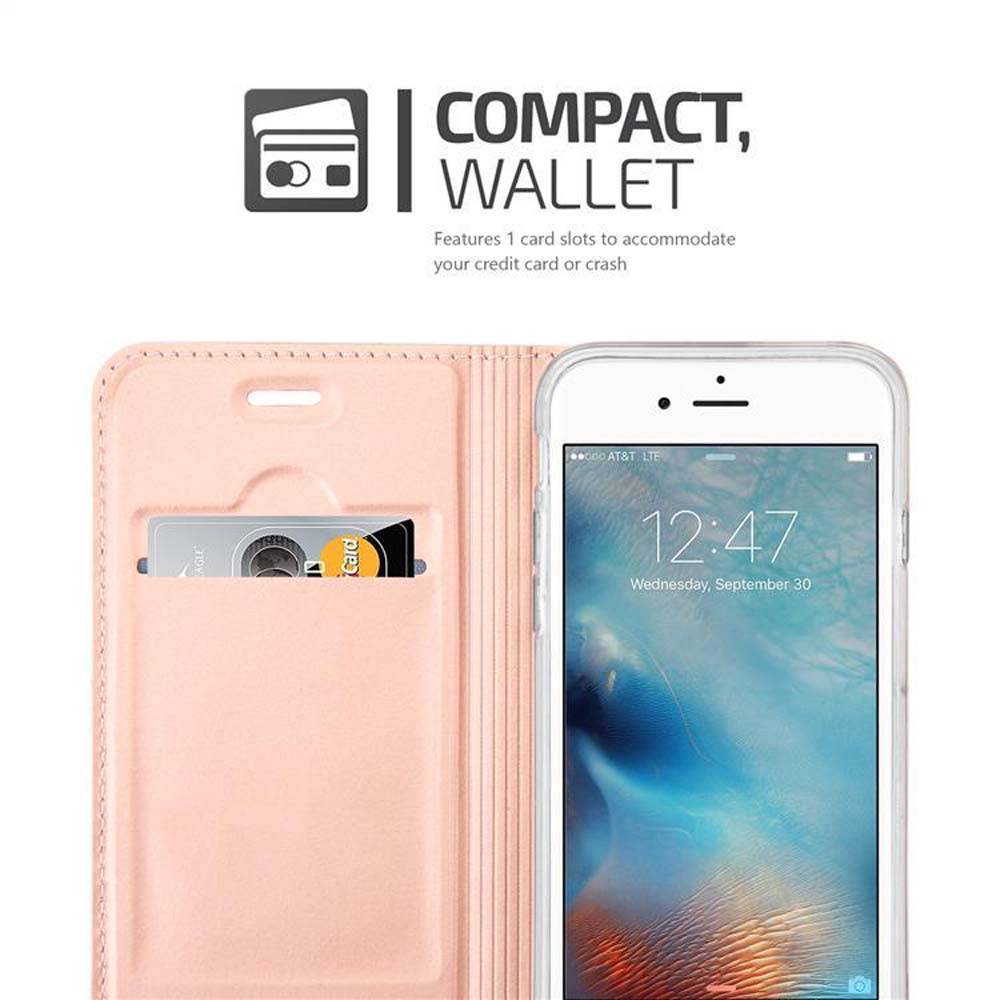 Cadorabo Handyhülle für Apple iPhone 6 PLUS / 6S PLUS Schutz Hülle in Rosa Cover Etui Book Case Booklet