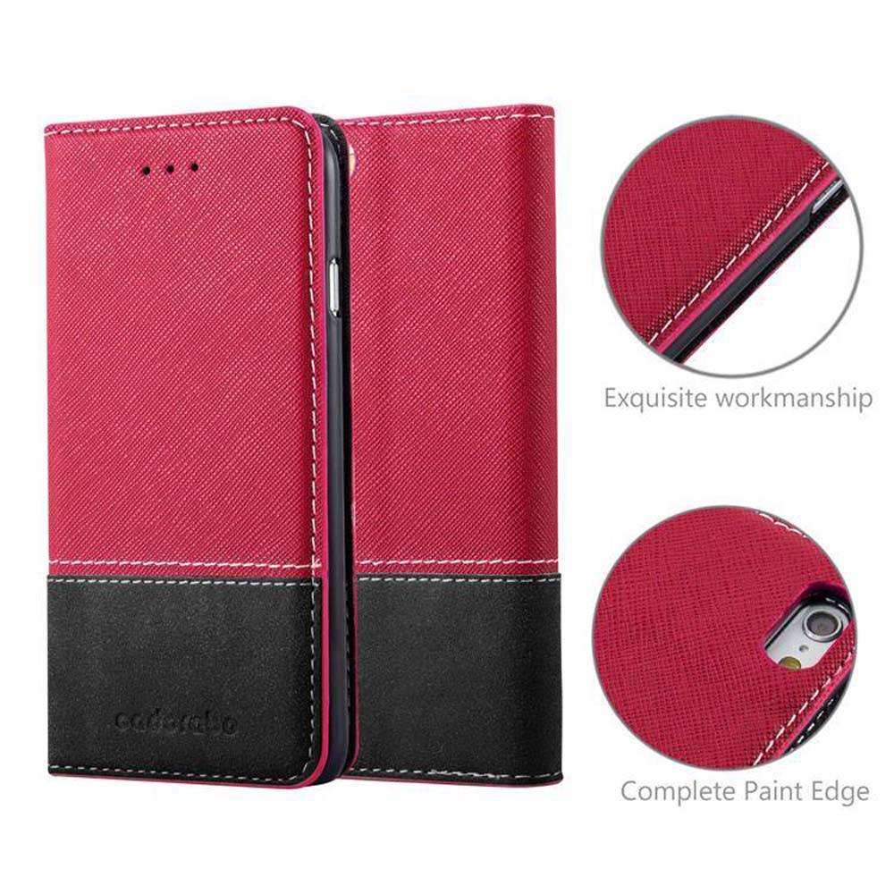 Cadorabo Hülle für Apple iPhone 6 PLUS / 6S PLUS Schutzhülle in Rot SHandyhülle Book Case Etui Kunstleder