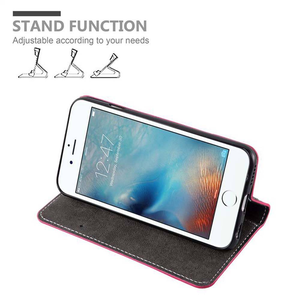Cadorabo Hülle für Apple iPhone 6 PLUS / 6S PLUS Schutzhülle in Rot SHandyhülle Book Case Etui Kunstleder