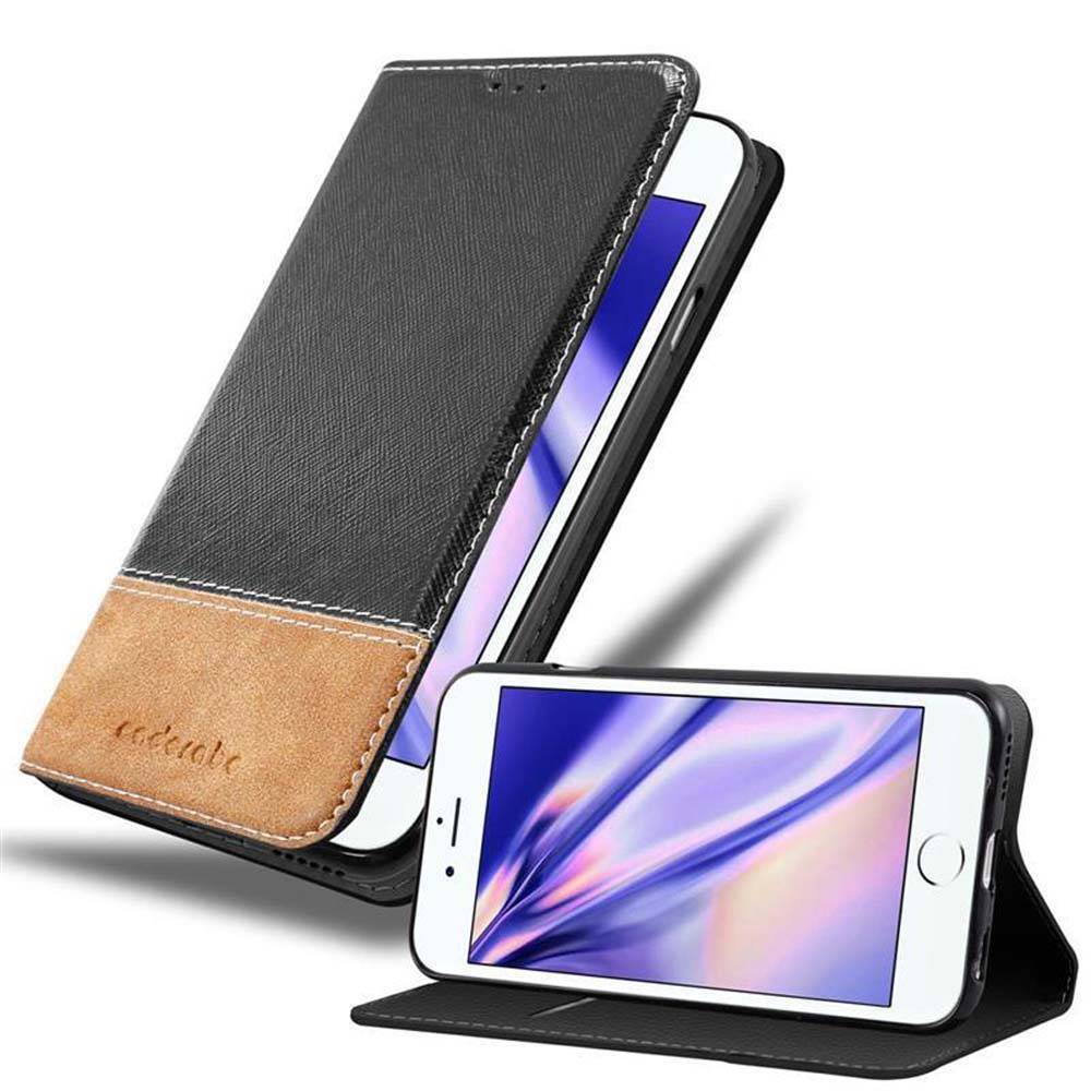 Cadorabo Hülle für Apple iPhone 6 PLUS / 6S PLUS Schutzhülle in Schwarz SHandyhülle Book Case Etui Kunstleder